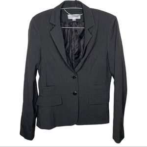 NWOT Calvin Klein Womens Solid Two Button Blazer Jacket, Gray, size 4